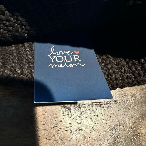 NWT Hello Mello Unisex Black Cuffed Beanie Adult with leather logo - Picture 5 of 6